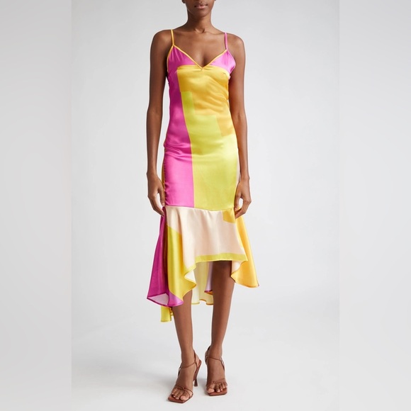 HOUSE OF AAMA x Gianni Lee Original Sunrise Print Satin Slipdress - Picture 1 of 16